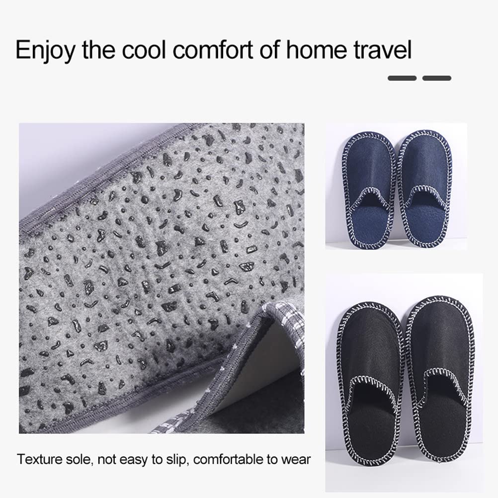 Disposable Slippers, 6 Pairs Fleece Felt Slippers Guest Slippers Portable Washable Disposable Non Slip Home Slippers for Family Spa Guests Hotels Travel(6 Pairs)