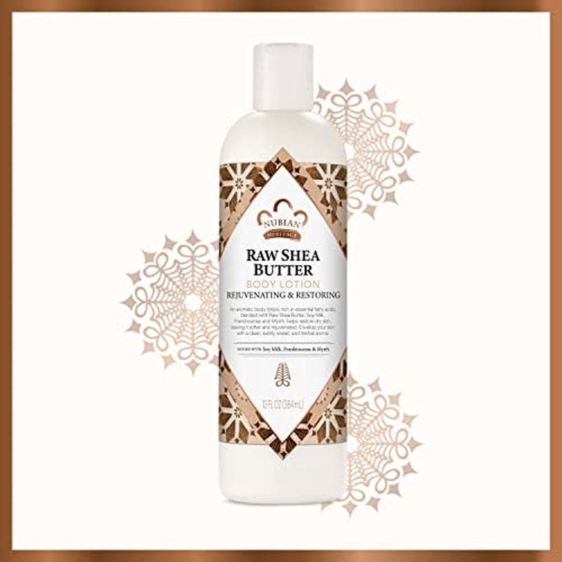 Nubian Heritage Body Lotion Raw Shea Butter for Dry Skin Paraben Free Body Lotion, 13 oz