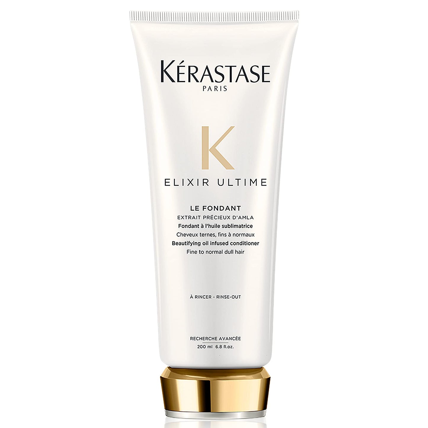 Kerastase Elixir Ultime Oil-Infused Conditioner For Normal to Dry Hair - Anti-Frizz and Shine Activating With Camelia & Argan Oils, 6.8 Fl Oz