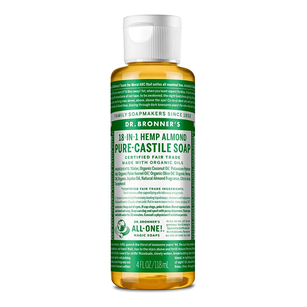 Dr. Bronner's Pure-Castile Liquid Soap - Almond Scent, 32 oz | Organic, Vegan, 18-in-1 Uses