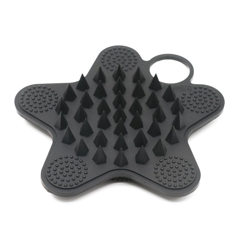 LUCKSTELLA Silicone Body Scrubber - Silver-Infused Dual-Sided Silicone Scrubber for Shower Body Brush & Loofah Alternative for Men Women, All Skin, Quick Dry, Easy to Clean - Coffee(1-Pack)