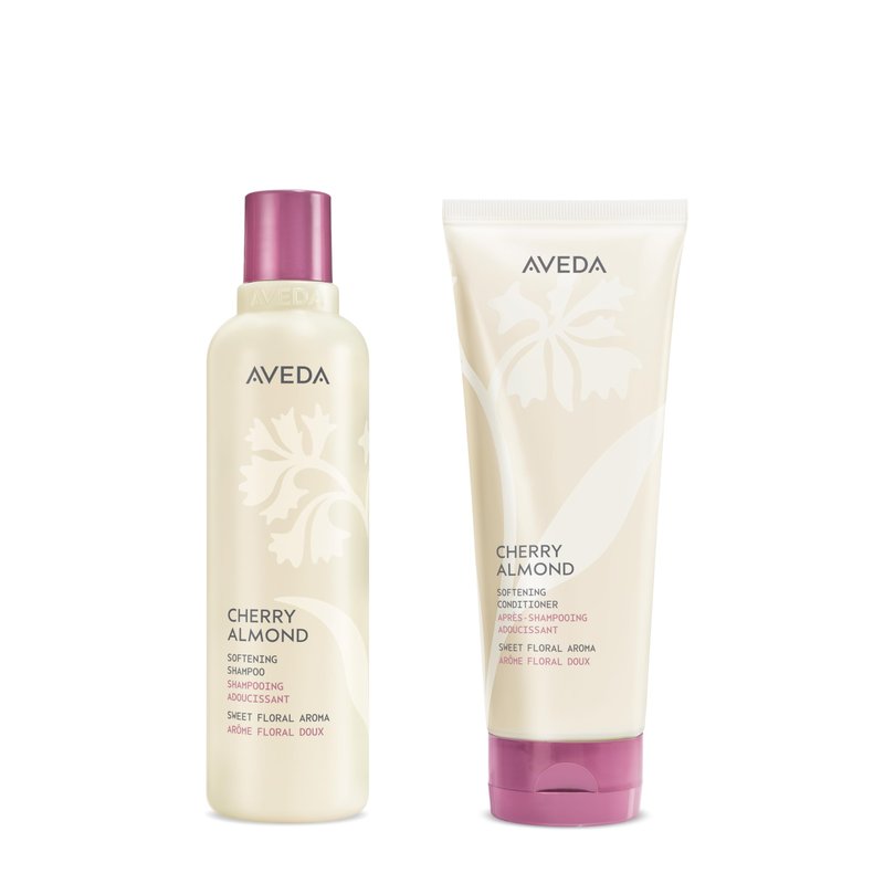 Aveda Cherry Almond Softening Shampoo & Conditioner Duo for Normal to Dry Hair | Adds Softness and Shine | with Coconut Oil & Shea Butter | Silicone Free | 97%+ Naturally Derived*, 8.5 Fl Oz