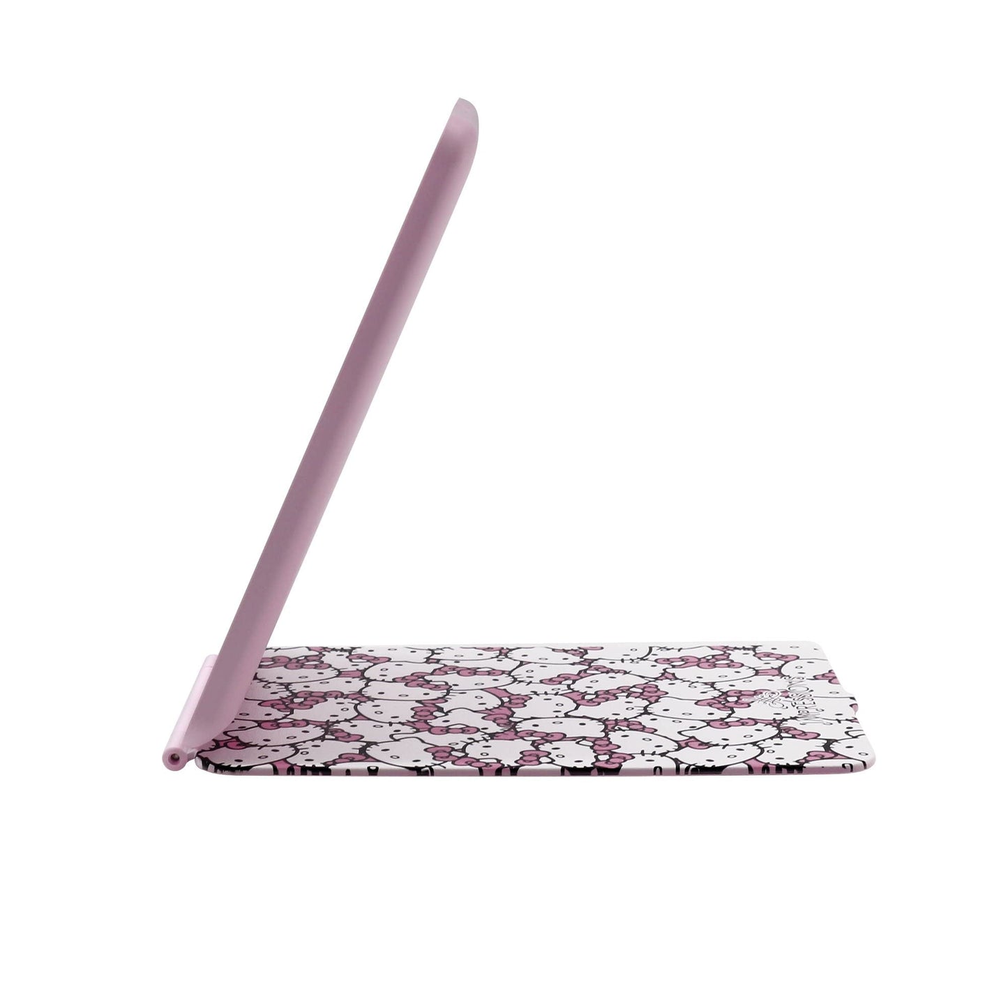 Impressions Vanity Hello Kitty Touch Pad Mini Tri-Tone Makeup Mirror with Printed Flip Cover and LED Strip, Travel Vanity Mirror with Touch Sensor Switch and USB Extension (White/Pink)