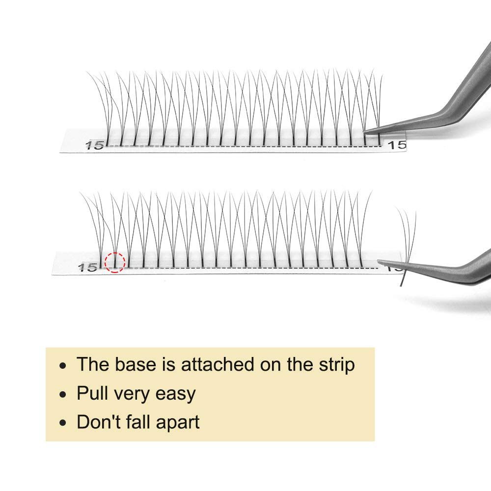 Premade Fans Eyelash Extensions 4D-C-0.10-16 Long Stem Premade Volume Eyelash Extensions .07 .10 Premade Volume Fans C D Curl(4D-C-0.10,16 mm)
