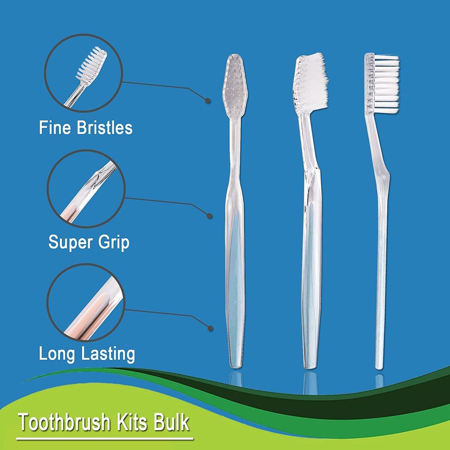 Disposable Toothbrushes & Dental Floss Picks Bundle - 50 Toothbrushes + 150 Floss Picks | Individually Wrapped