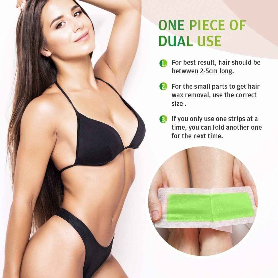 Wax Strips for Hair Removal: 80 Waxing Strips - Hair Removal Wax - Brazilian Wax Kit for Women - At Home Waxing Kit for Women - Body Legs Arms Chest Back Bikini - Bikini Hair Removal - 3 Sizes