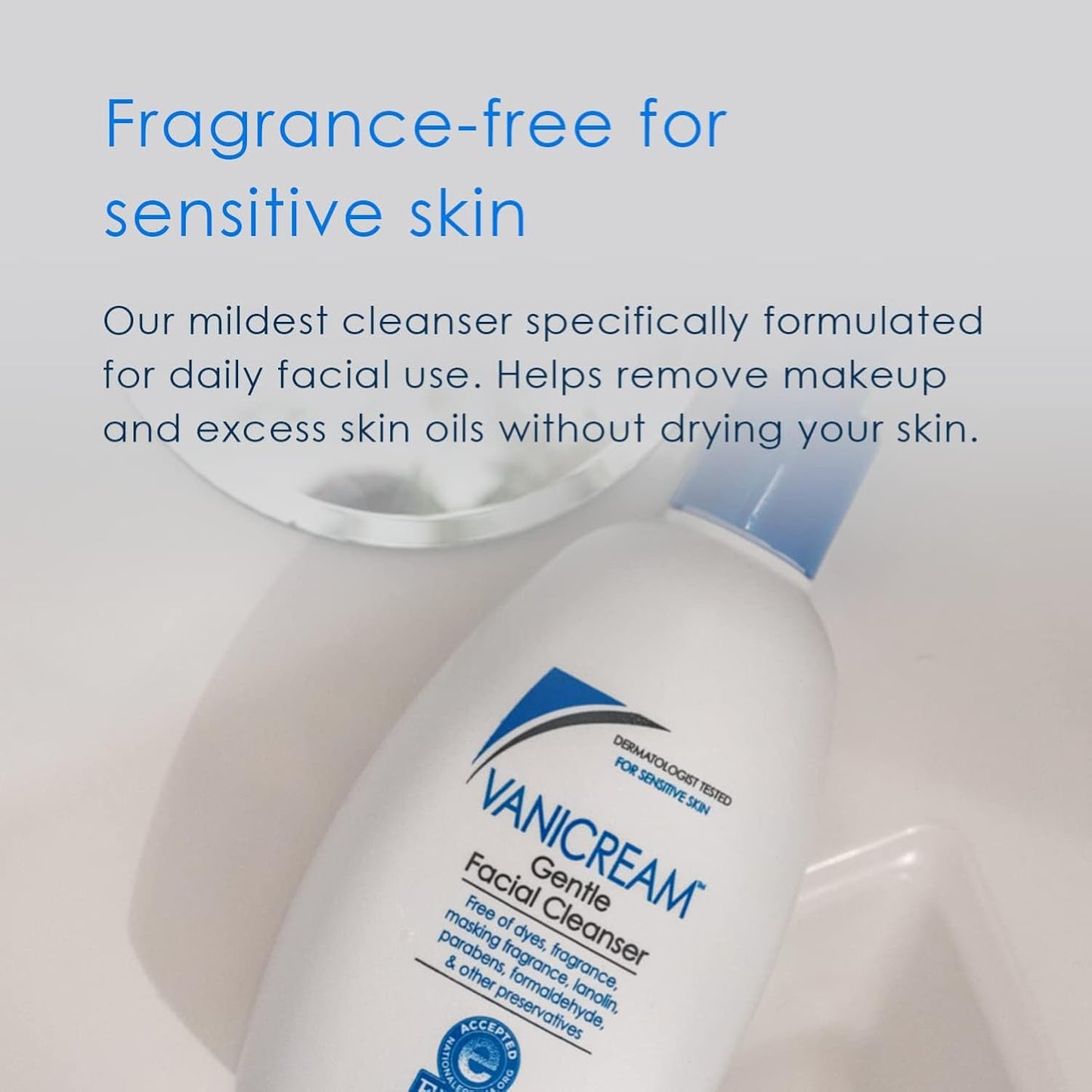 Vanicream Gentle Facial Cleanser - Soothing Formula for Sensitive Skin | 8 Fl Oz (Pack of 2)