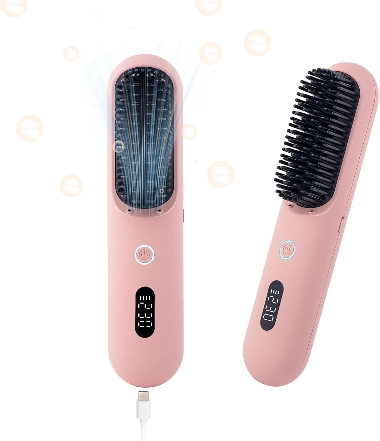 Cordless Hair Straightener Brush - Portable Styling Comb with 9600mAh Battery | 9 Temp Settings, Anti-Scald, Travel-Friendly