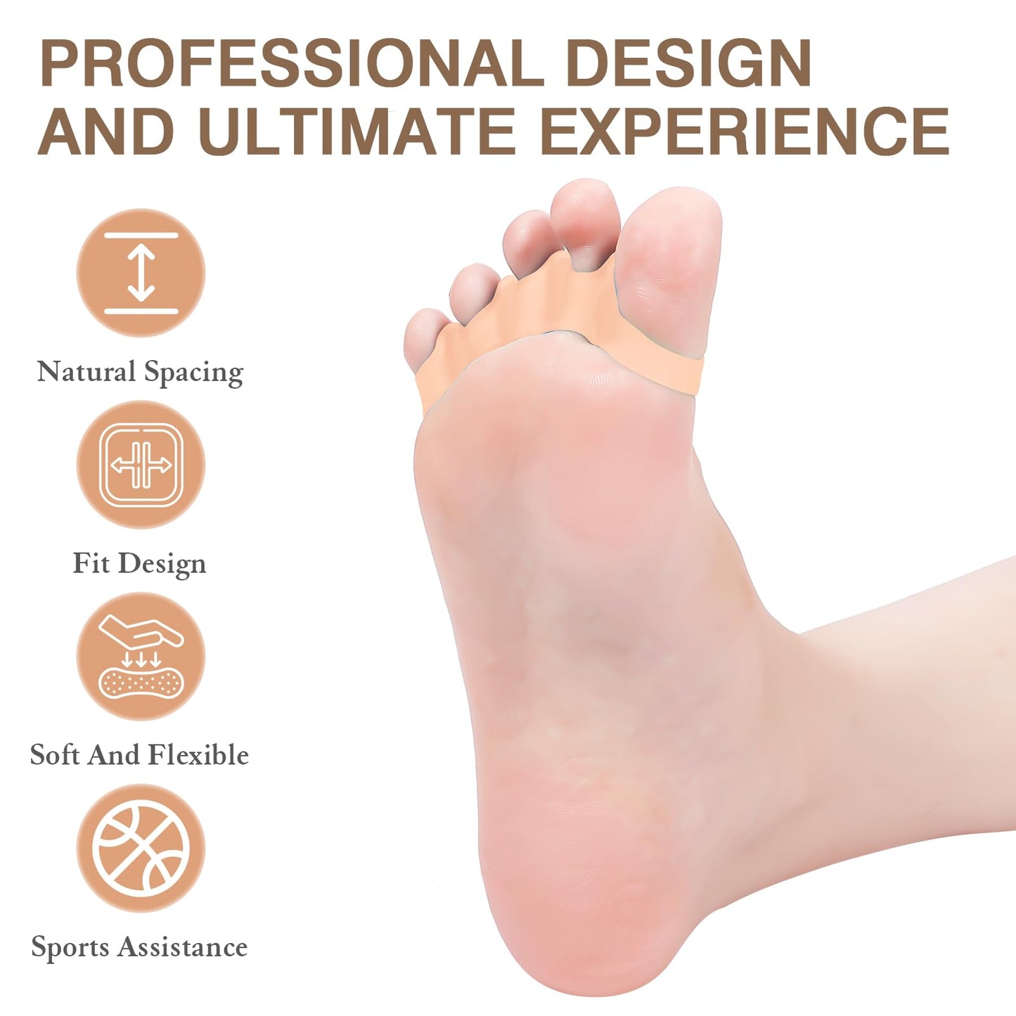 HLOES Toe Spacers for Women and Men, Toe Separators for Pedicure, Bunion Corrector, Hammer Toe Straightener,