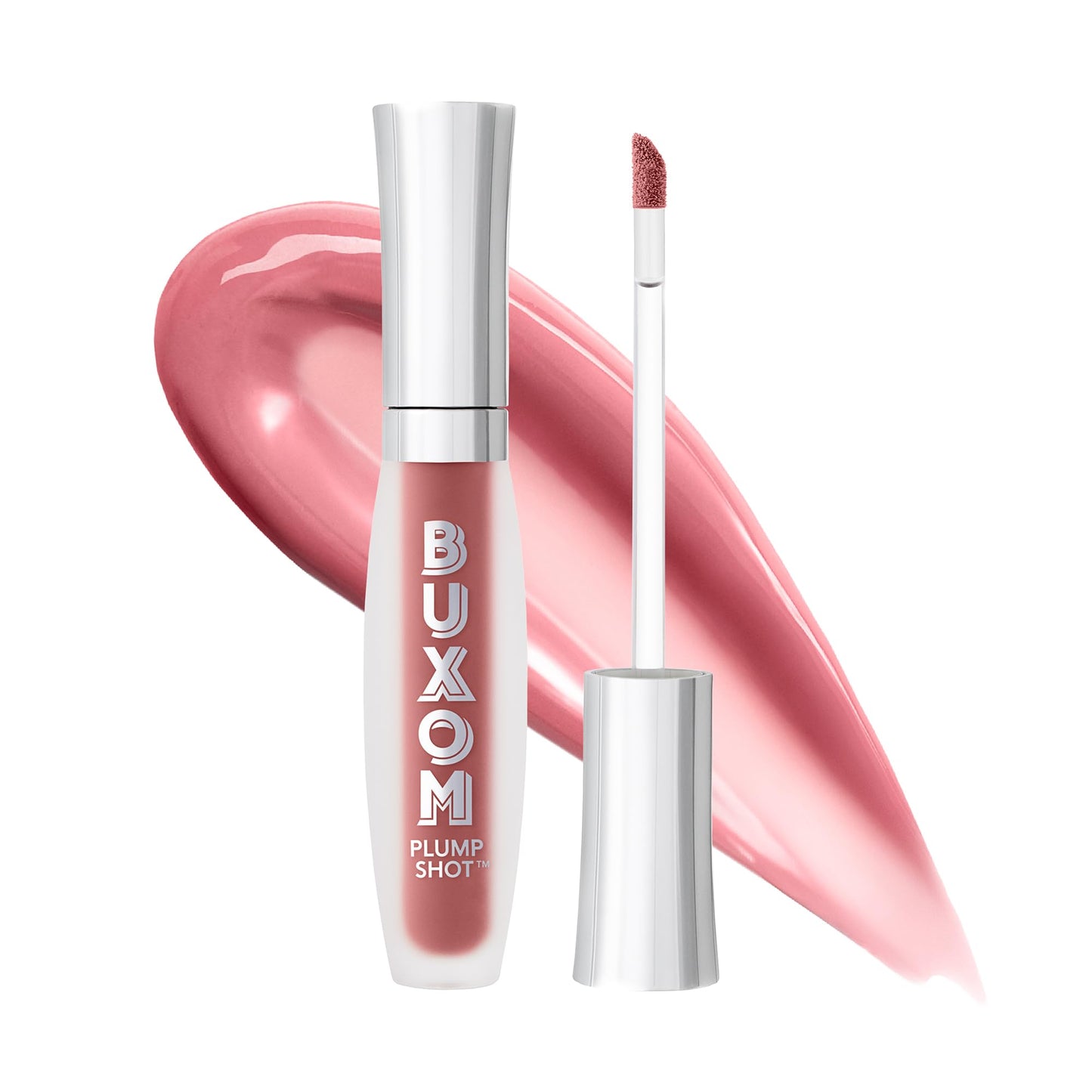 Buxom Plump Shot Peptide Lip Serum - Lip Plumper Gloss for Women with Peptides, Hyaluronic Acid & Glycerin - Volumizing Makeup for Fuller, Smoother Pout - Dolly Babe (0.14 oz)