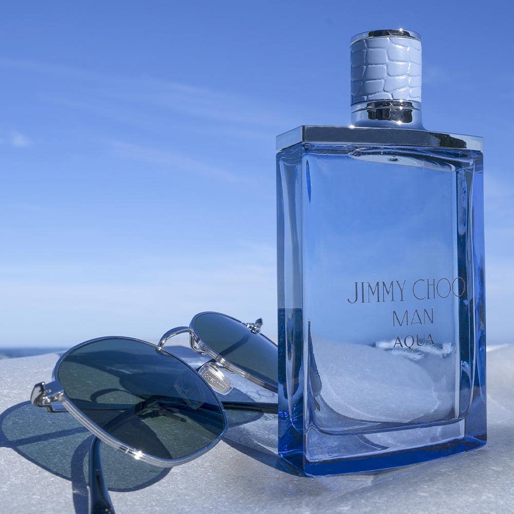 JIMMY CHOO - Man Aqua Eau de Toilette - Men's Fragrance - Fougere Marine Woody - With notes of Grapefruit, Clary Sage & Salty Moss - 3.3 Fl Oz