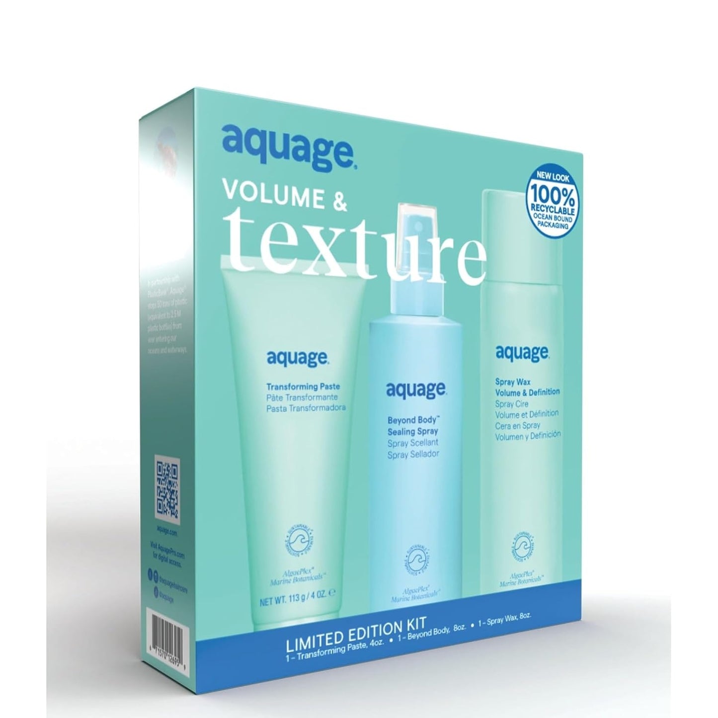 Aquage Volume & Texture Styling Kit - Transforming Paste & Sealing Spray | 20 Fl. Oz.