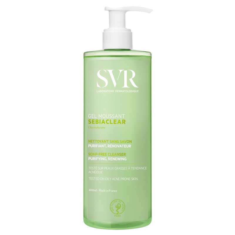 SVR - Sebiaclear Foaming Gel - Face & Body Cleanser with Salicylic Acid & PHA - For Teenagers to Adults, Combination, Oily, and Sensitive Skin - Gently Cleanses and Unclogs Pores - 13.5 fl.oz