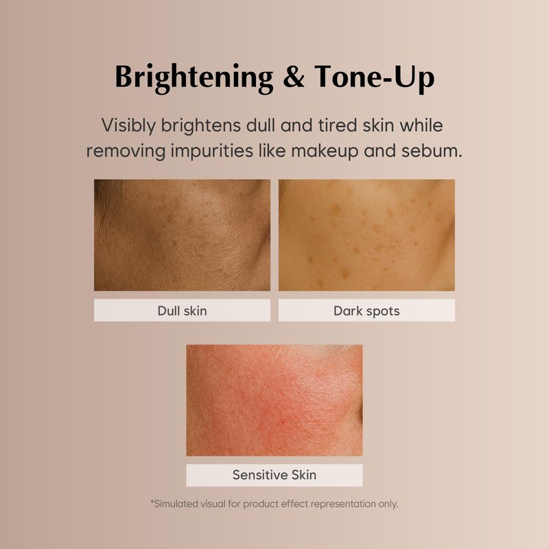 MIDHA Brightening Cleansing Oil with brown rice & vitamin C,5.07fl.oz/150ml,Radiant Skin, Deep Moisturising, Gentle Daily Cleanser, Face Wash for Sensitive Skin, Nourishing Care, Plant-Based