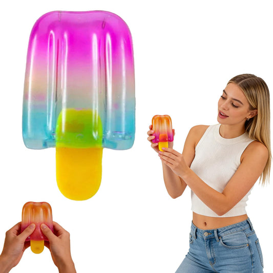 Ice Cream Squeeze Squishy - Summer Sensory Stress Relief, Decompression Venting Toy, Easter Basket Stuffers Party Favors for Anxiety Relief Everyone (#B)
