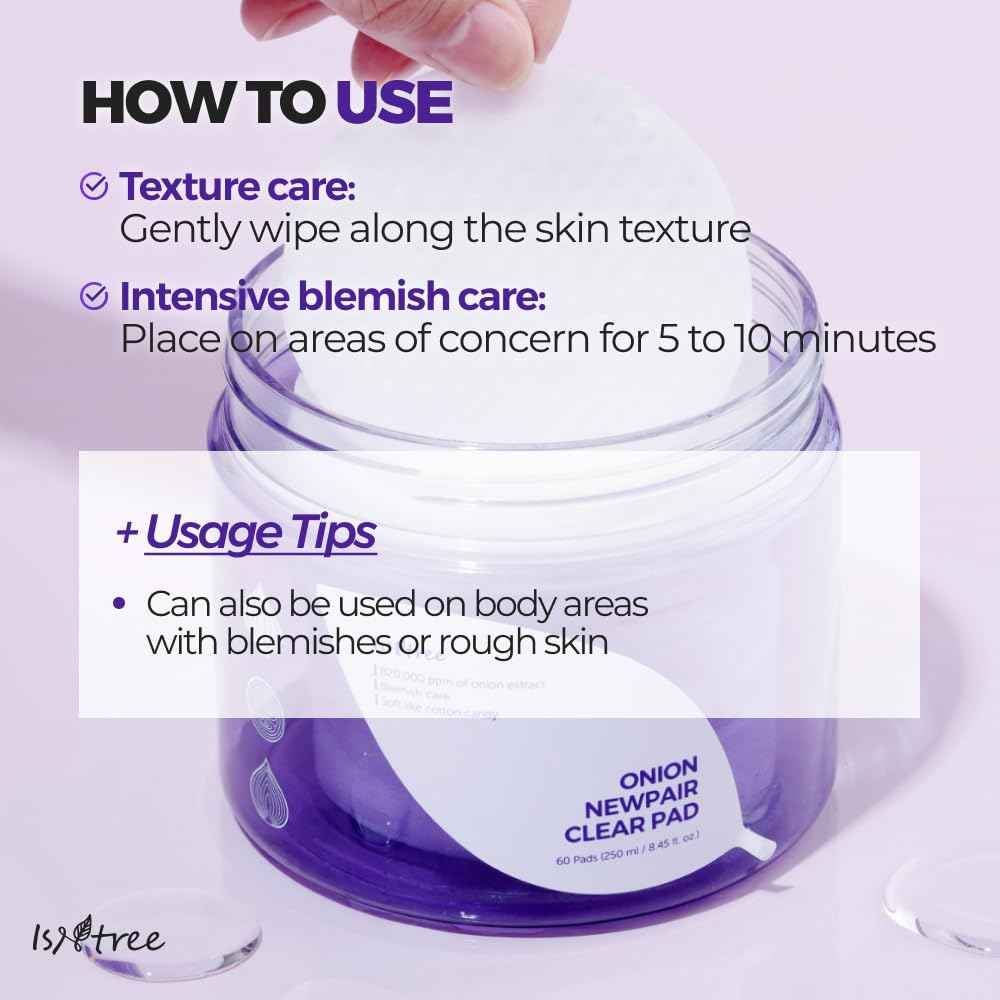 ISNTREE Onion Newpair clear pad 250ml 8.45 fl.oz for blemish care soft texture pad