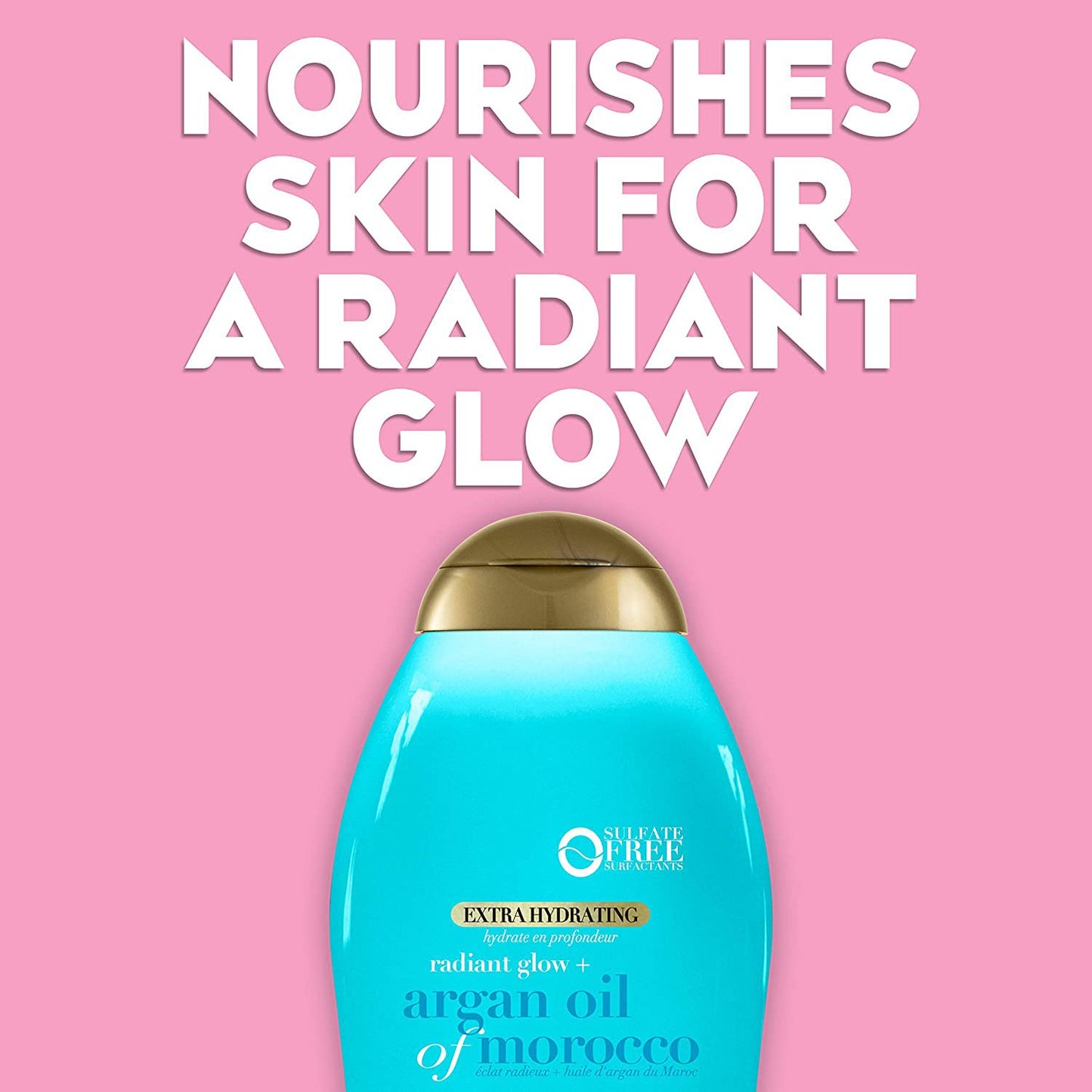 OGX Radiant Glow Argan Oil Body Wash & Lotion Set | Extra Hydrating for Dry Skin