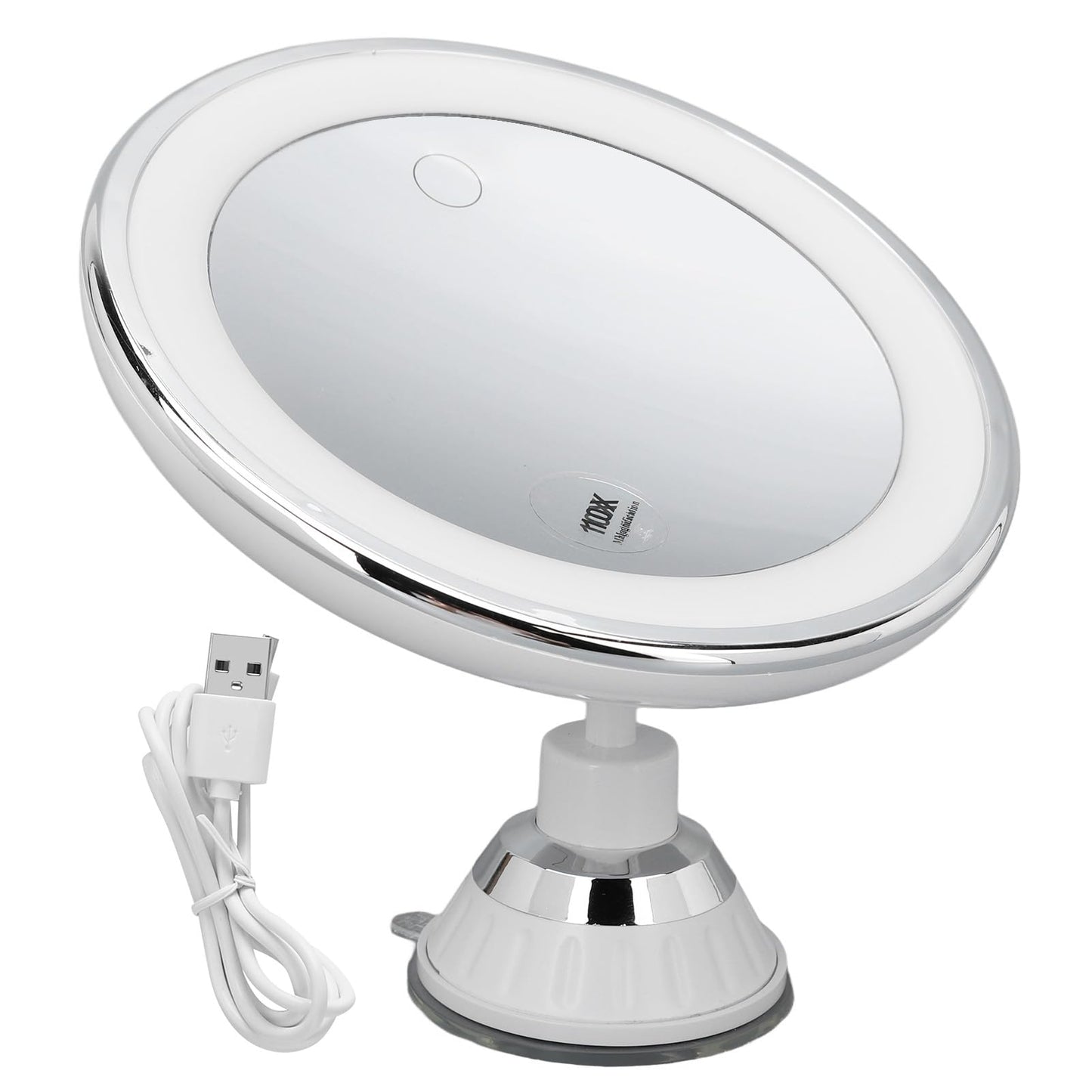 10x Magnifying Lighted Makeup Mirror, Magnifying Cosmetic Mirror, with Touch Control 3 Color Lighting and Suction Cup Travel Bathroom Shower Mirror