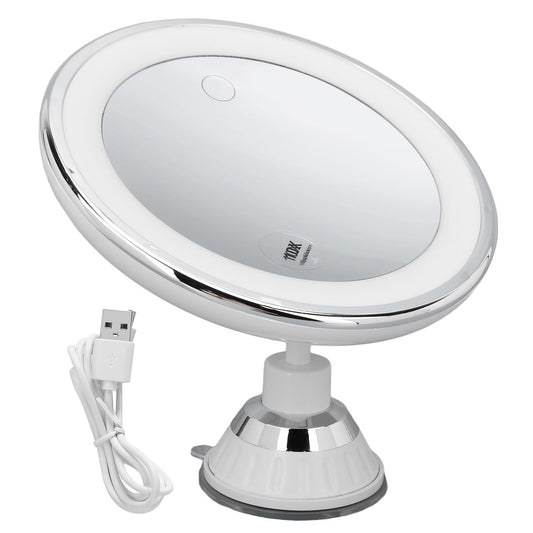 10x Magnifying Lighted Makeup Mirror, Magnifying Cosmetic Mirror, with Touch Control 3 Color Lighting and Suction Cup Travel Bathroom Shower Mirror