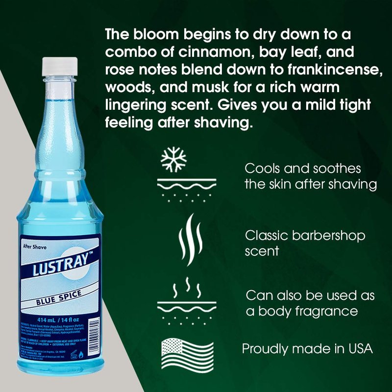 Clubman Lustray Blue Spice After Shave Lotion, 14 fl oz