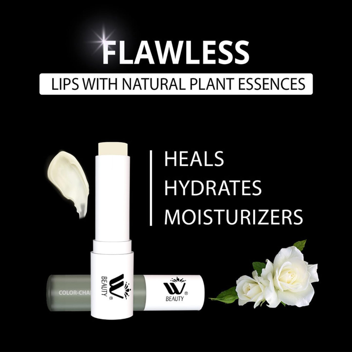 WBM Care Lip Balm 4-Pack, 3.3g Each – Enriched with Vitamin E, Color-Changing Tinted Moisturizer, Provides Long-Lasting Repair, Hydration, and Soft, Smooth Lips