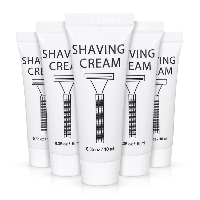SLequipo Pack of 100 Disposable Shaving Cream Bulk, Individually Wrapped, 10g/0.35 oz, Travel Size Hotel Toiletries Amenities