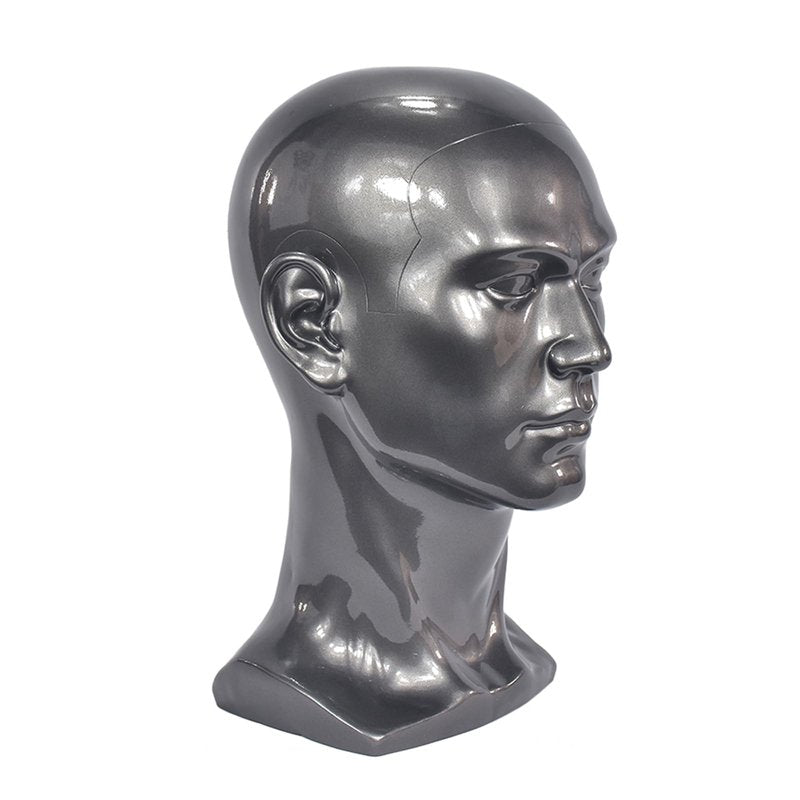 BLTYXT PVC Male Mannequin Head Professional Manikin Training Head for Display Headphone Game Console Hats Wigs Jewellery Glasses Facemask Caps Model Head (L30HH)