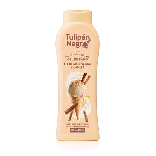 Tulipan Negro Merengue Milk & Cinnamon Body Wash - Hydrating & Soothing Shower Gel, Long-Lasting Fragrance, 21.9 oz