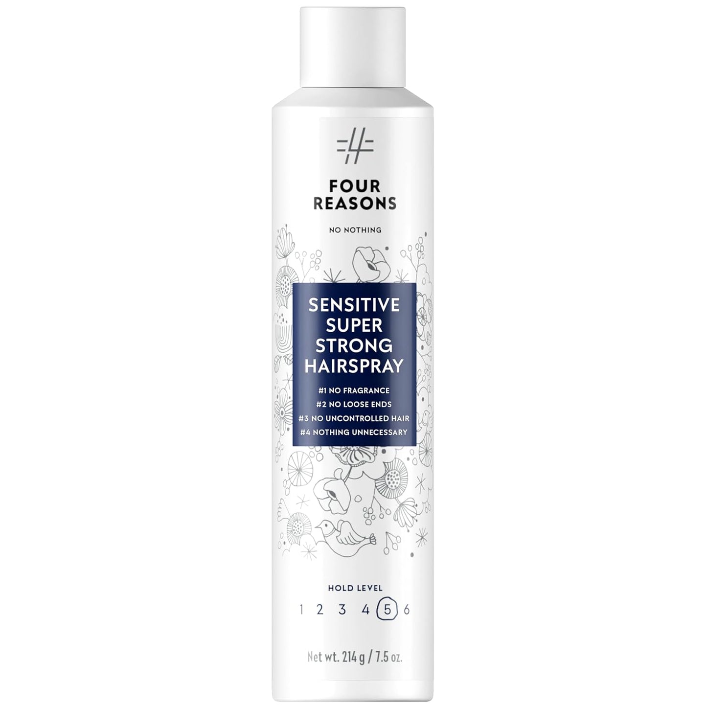 No Nothing Sensitive Hairspray - Unscented Hypoallergenic Finishing Spray for Women | Extra Strong Hold, 7.5 oz