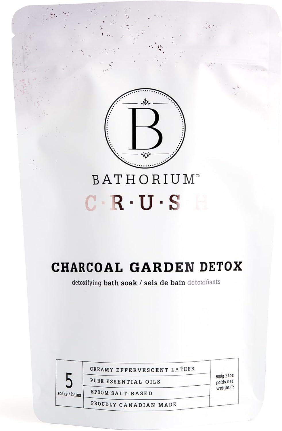 Bathorium Charcoal Detox Bath Soak - Purifying Eucalyptus & Activated Charcoal | 21 oz for 5+ Baths