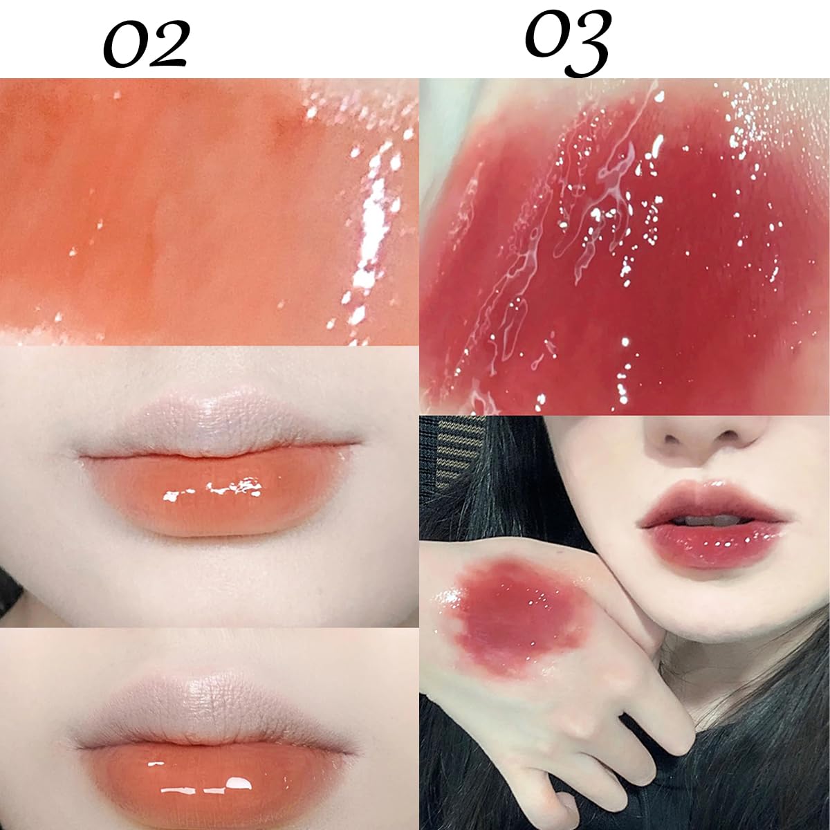 Baorder 4Pcs Bear Lip Glaze Hydrating Jelly Lip Gloss,Jelly Liquid Lipstick Cute Bear Lipgloss Moisturizing Lip Stain Plumping Water Lip Gloss Waterproof Long Lasting Cheek Rouge Tint Makeup (4, A)
