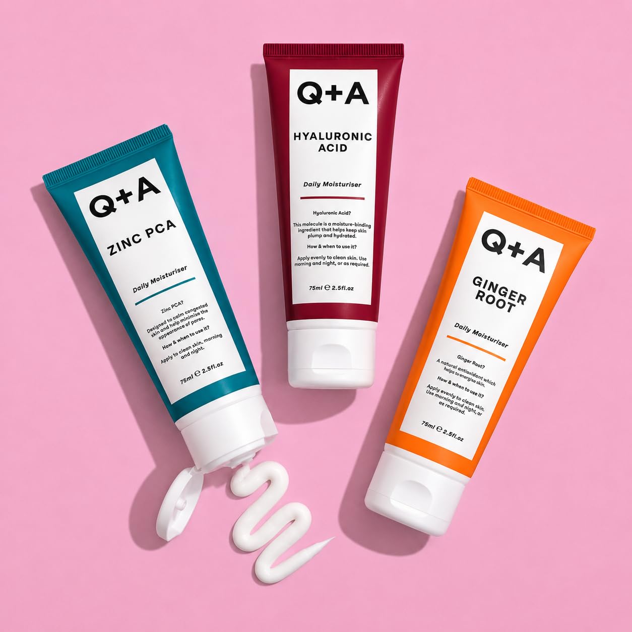 Q+A Zinc PCA Daily Moisturizer (75ml), Hydrating Moisturizer Face Cream for Oily and Blemish-Prone Skin, with Niacinamide and Ginseng, Oil Control and Pore Minimising, Fragrance Free Skincare