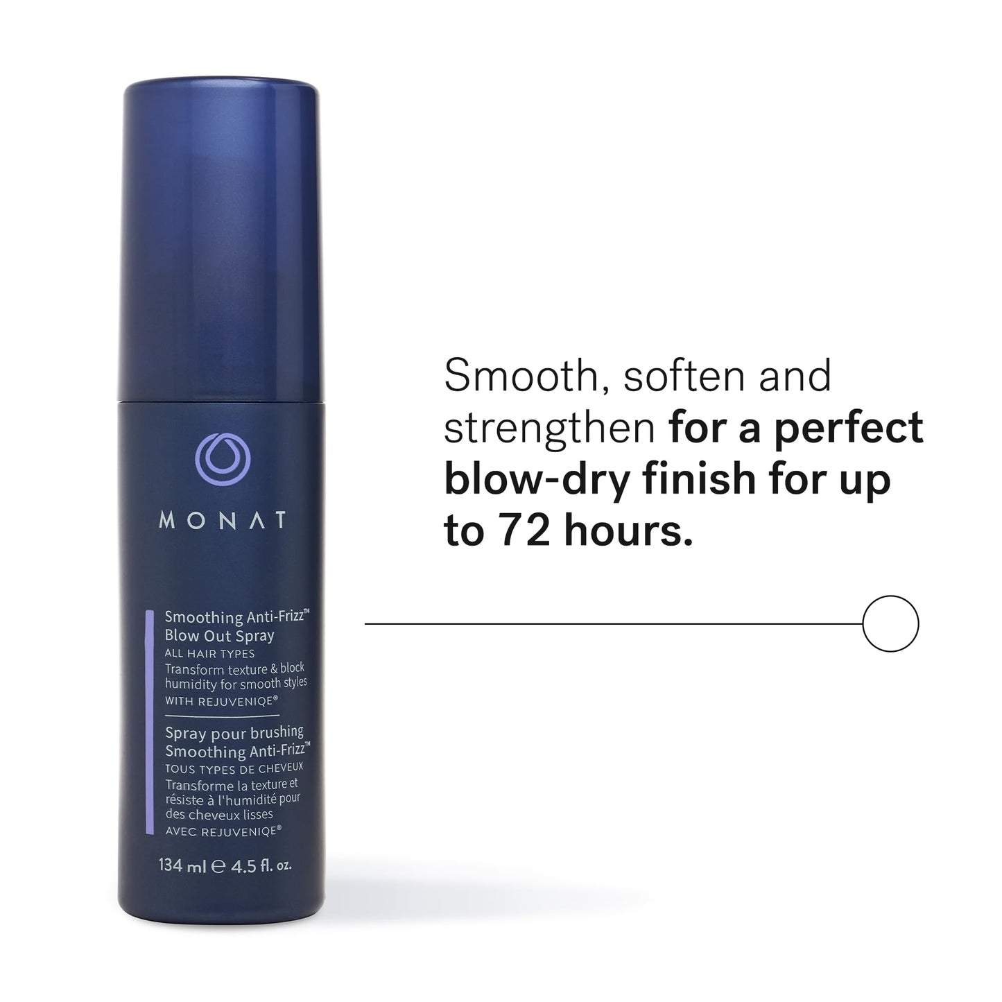 MONAT Smoothing AntiFrizz Blowout Styling Spray – Quick Dry Hair for Frizz Control – Natural & Nourishing AntiFrizz – Salon Quality Blowout Heat Protection for Glossy Finish