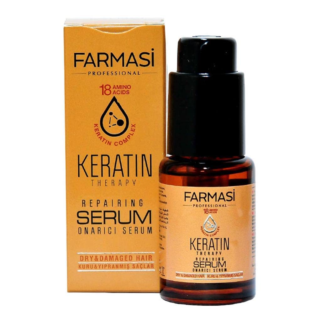 FARMASi Keratin Therapy Repairing Hair Serum, Heat Protection, 1 fl oz