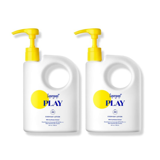 Supergoop! PLAY Everyday Lotion SPF 50 - Broad Spectrum Body & Face Sunscreen - Great for Active Days - Fast Absorbing, Water & Sweat Resistant - 18 fl oz - 2 Pack