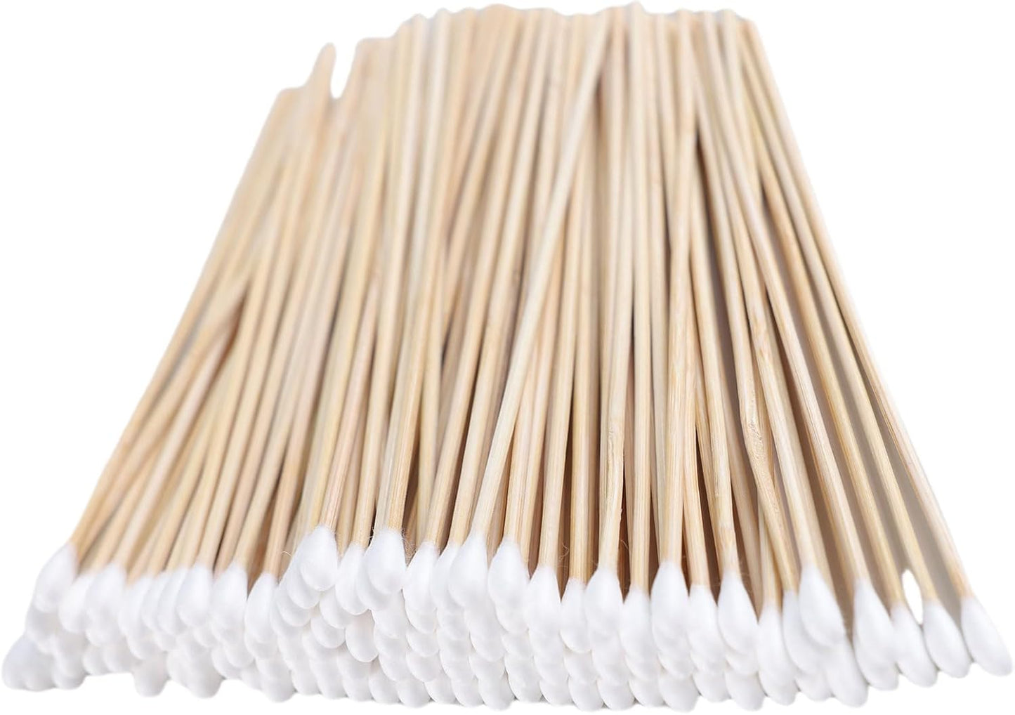 6-Inch Wooden Sterile Cotton Swabs - Individually Wrapped for Home Health & Beauty Care - Ideal for Ear Cleaning, Makeup, Jewelry & Piercing Aftercare (6 Inch Long, Count, 400)