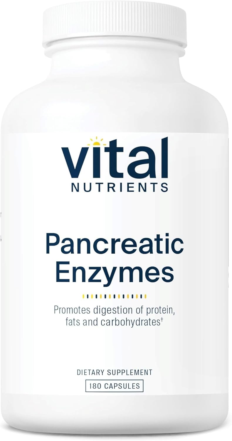 Pancreatic Enzymes 1000mg - Full Strength Digestive Supplement with Protease, Amylase & Lipase | Gluten, Dairy & Soy Free - 180 Capsules