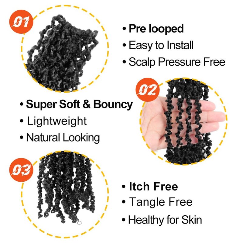 Cisinpo Yanky Twist Crochet Hair 10 Inch 10 Packs Pre-Twisted Natural Black Yankee Twist Mini Passion Twist for Black Women(1B, Total 200 Strands)