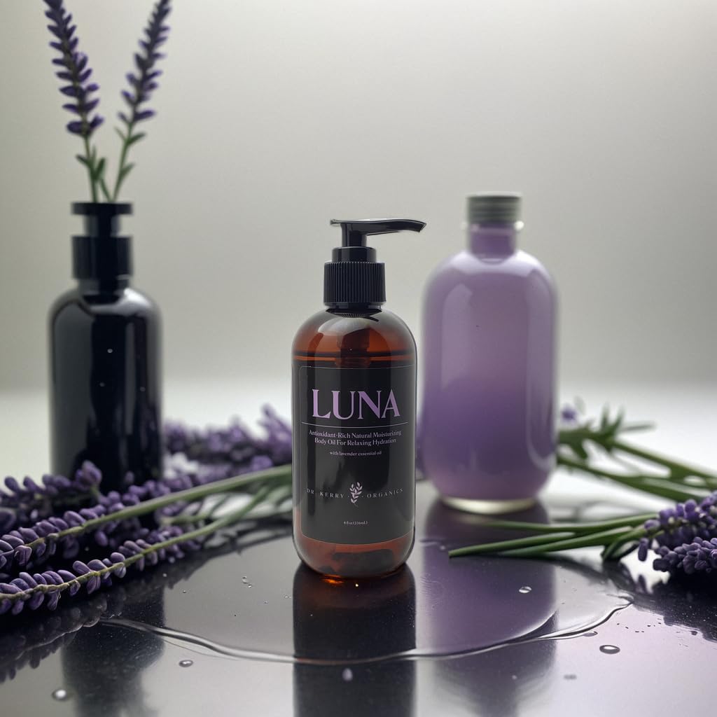 Luna Moisturizing Lavender Lotion - 100% Organic, Non-Greasy, Deep Hydration | 8 oz Pump Bottle