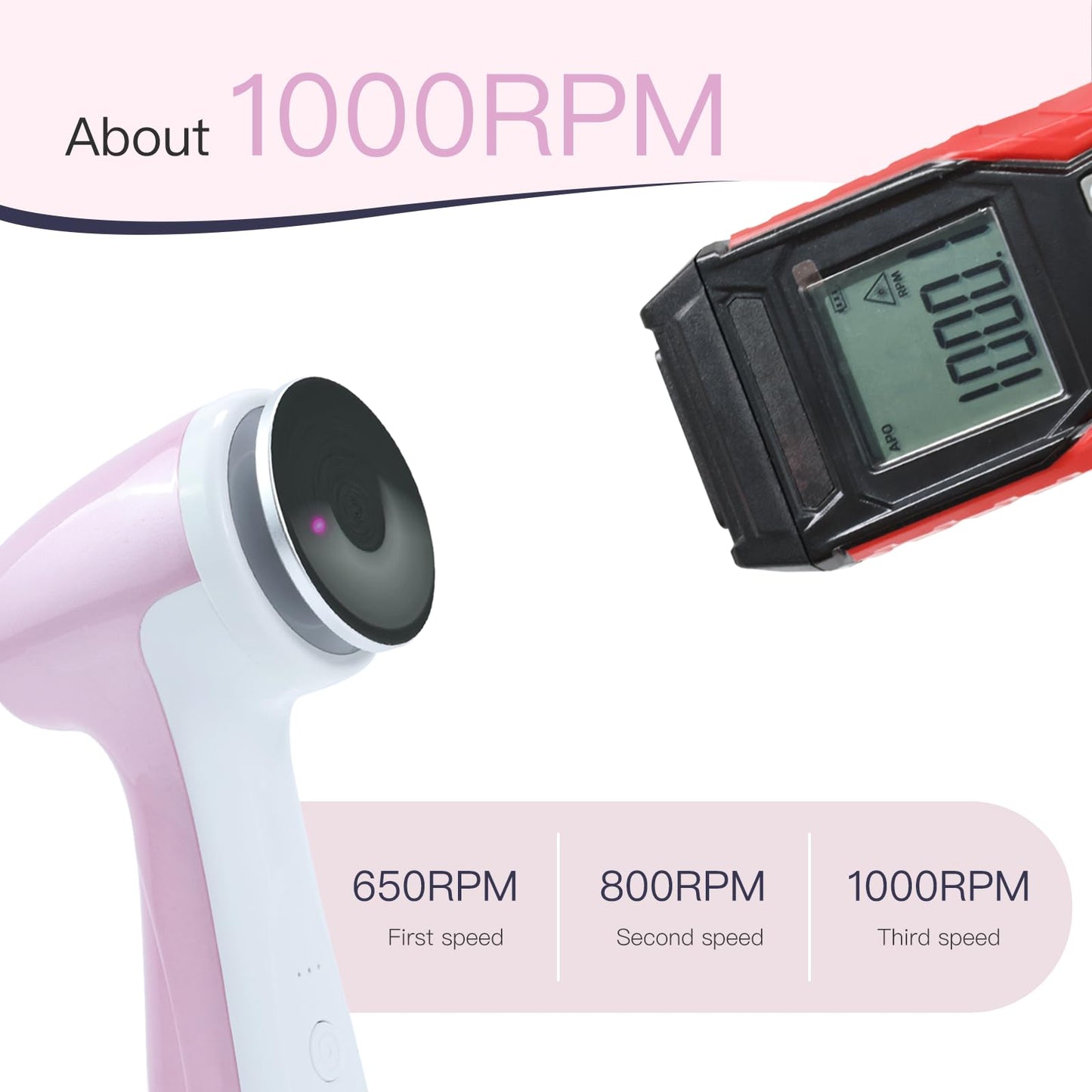 APRELM Rechargeable Electric Foot Callus Remover with 3-Sizes 120Pcs Sandpaper Discs, Professional 1000RPM 3-Speed Control Electric Foot File (E7 Pink)
