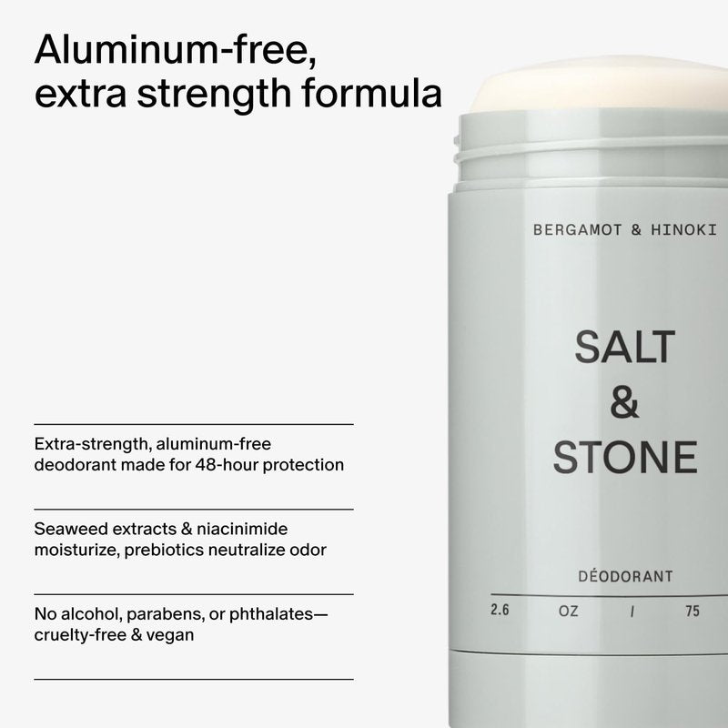 Salt & Stone Signature Scent Duo Set | 48 Hour Aluminum-Free Deodorant & Hydrating Body Mist | Skincare-Infused Deodorant & Body Spray | Saffron & Cedar
