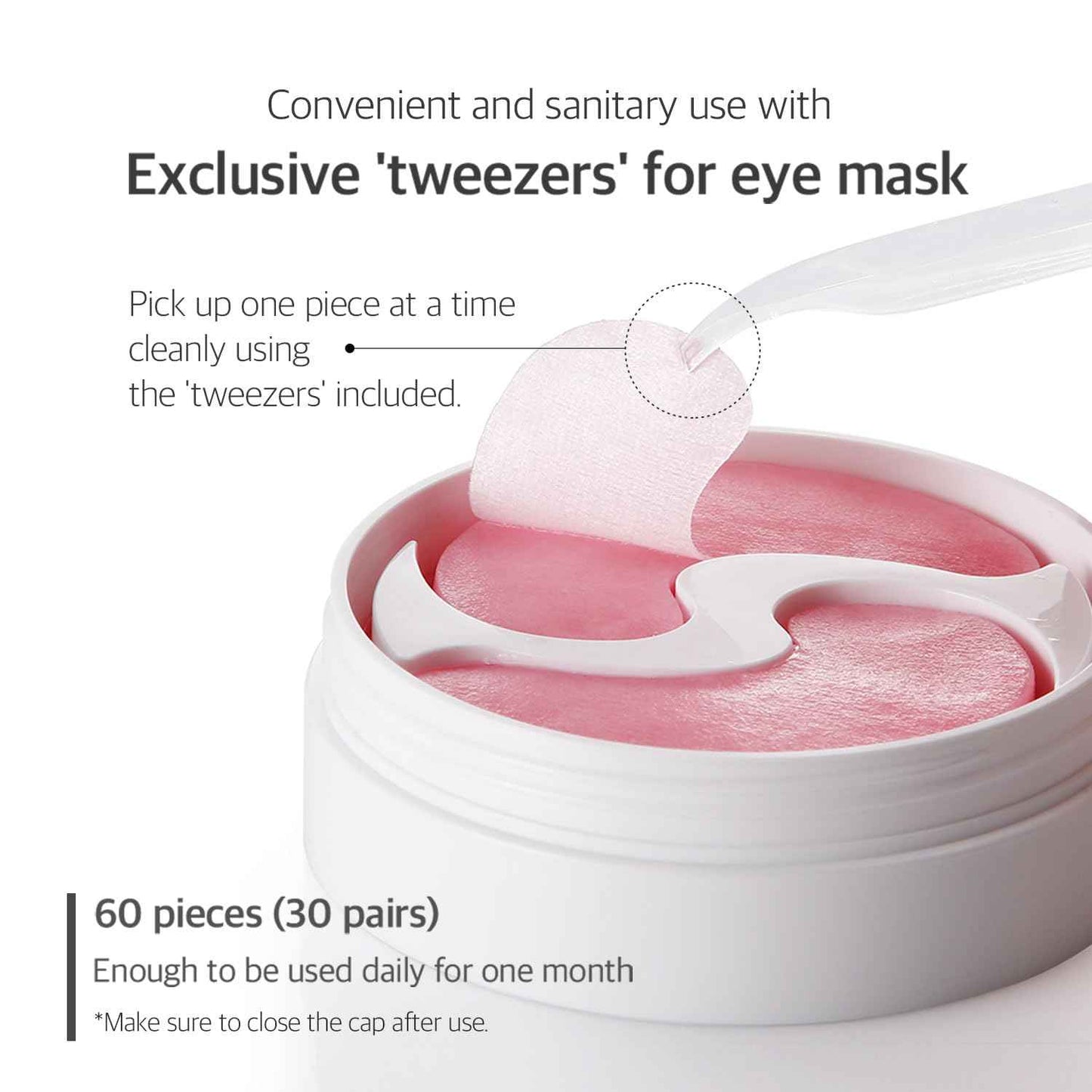 Pink Vita Brightening Eye Mask 60 Pieces (30pairs) - Rose and Vitamin B Eye Patch, Soft Bamboo Sheet Mask, Evens Skin Tone, Rose Extract, Vitamin Tree Extract, Radish Extract, Beet Root Extract