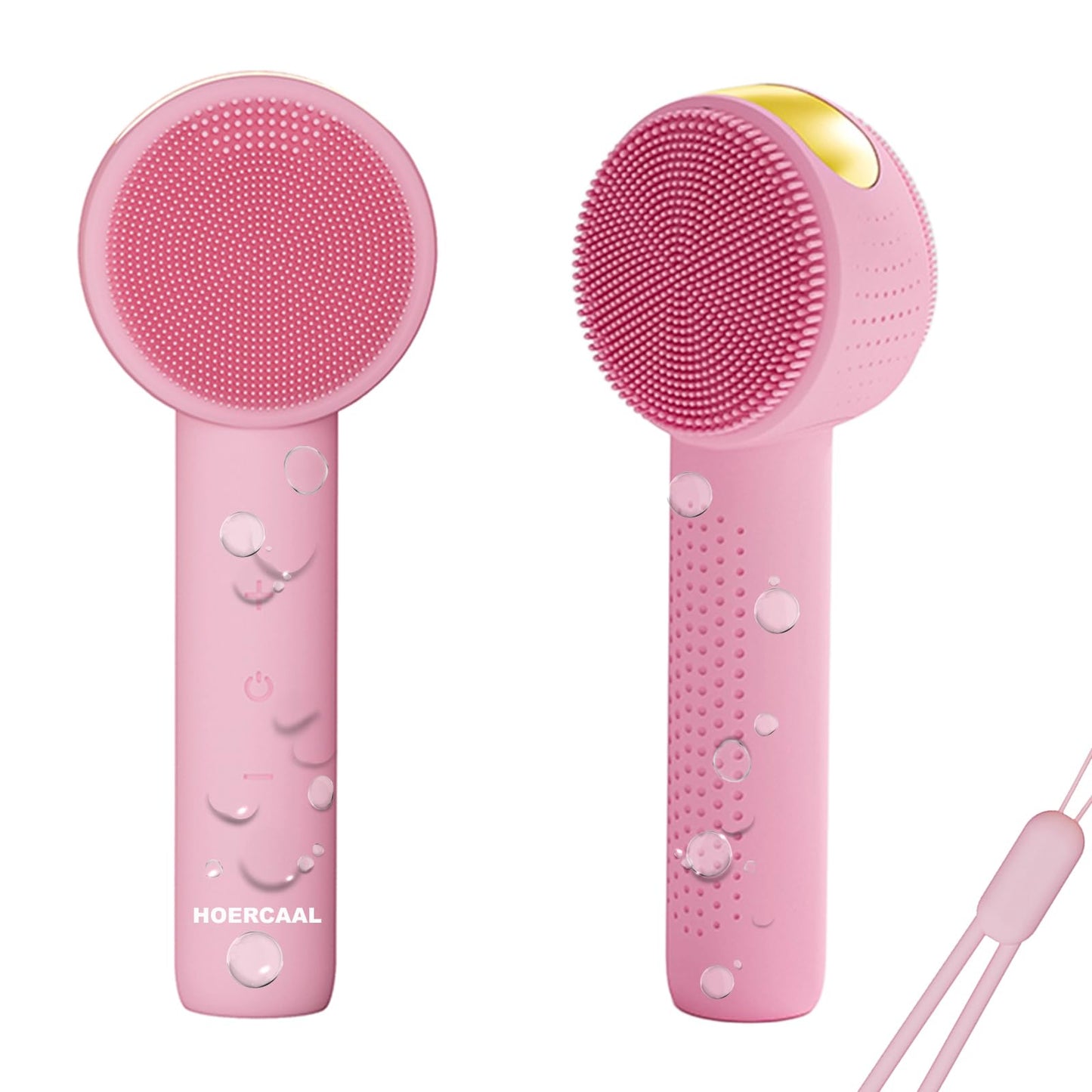 Facial Cleansing Brush Electric – Rechargeable Silicone Face Scrubber, Waterproof Vibrating Cleaner with 5 Adjustable Intensities for Deep Cleansing and Exfoliation (Pink)