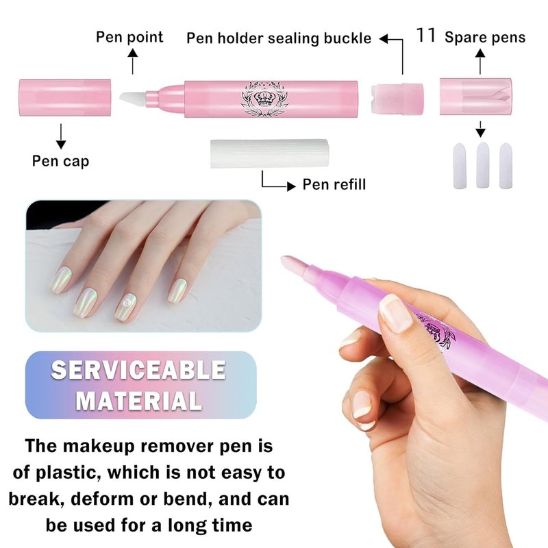Nail Polish Corrector Pen - 4Pcs Remover Tool with 20 Tapered Refill Tips | Perfect for Nail Art DIY