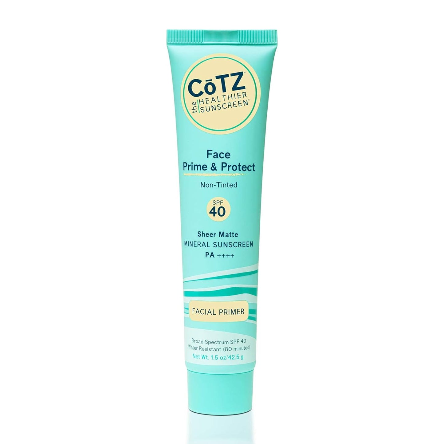 COTZ Face Prime & Protect Mineral Sunscreen - Broad Spectrum SPF 40 | Non-Tinted Facial Primer, 1.5 oz