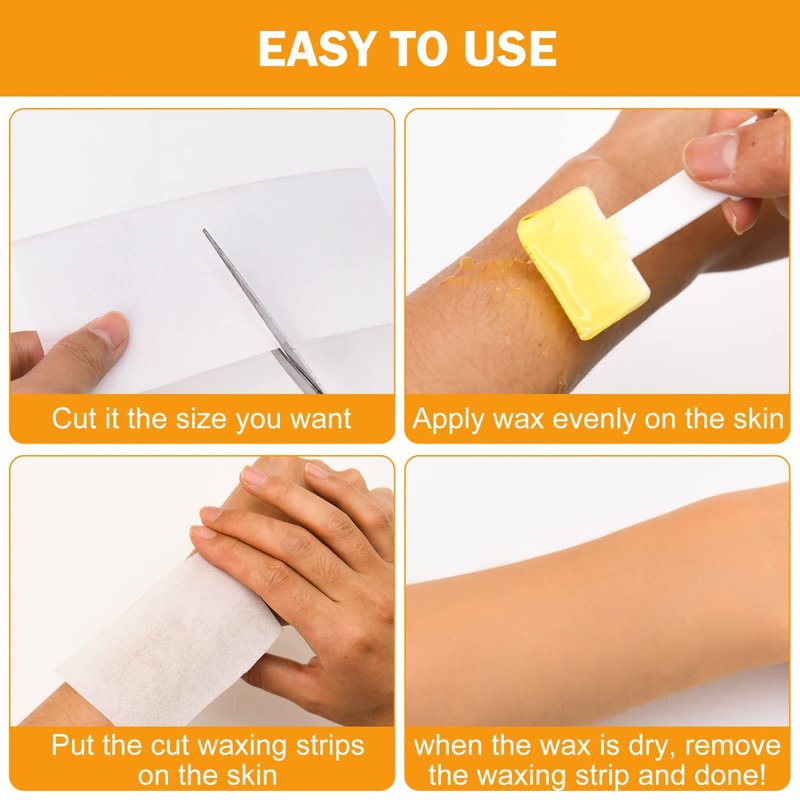 Non-Woven Wax Strip Roll - 2PCS Tear-Resistant Waxing Paper for Body & Facial Hair Removal | 2.76" X 100 Yards