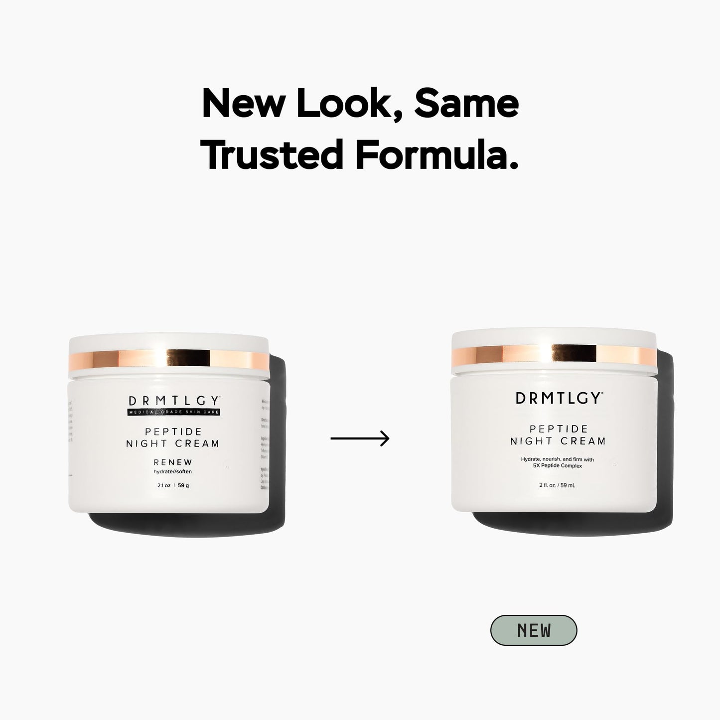 DRMTLGY Peptide Night Cream, Anti-Aging Face Moisturizer with Ceramides & Peptides, Hydrating & Firming Night Cream for All Skin Types. 2 oz, 2 pack