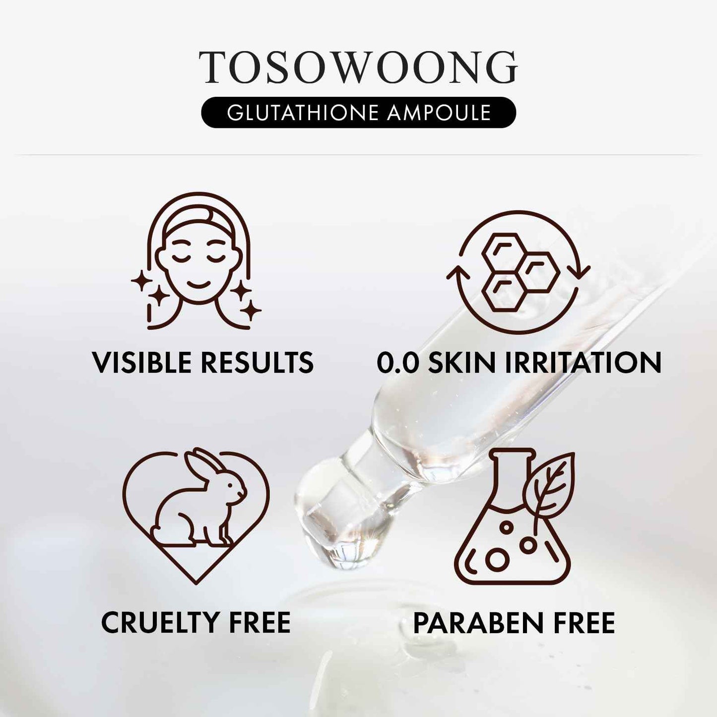 TOSOWOONG Glutathione Serum with 20,000ppm Glutathione, Niacinamide and hyaluronic acid, Dark Spot, Improve skin elasticity, Revitalize complexion, Korean Skincare, 30ml, 1.01 fl. oz.