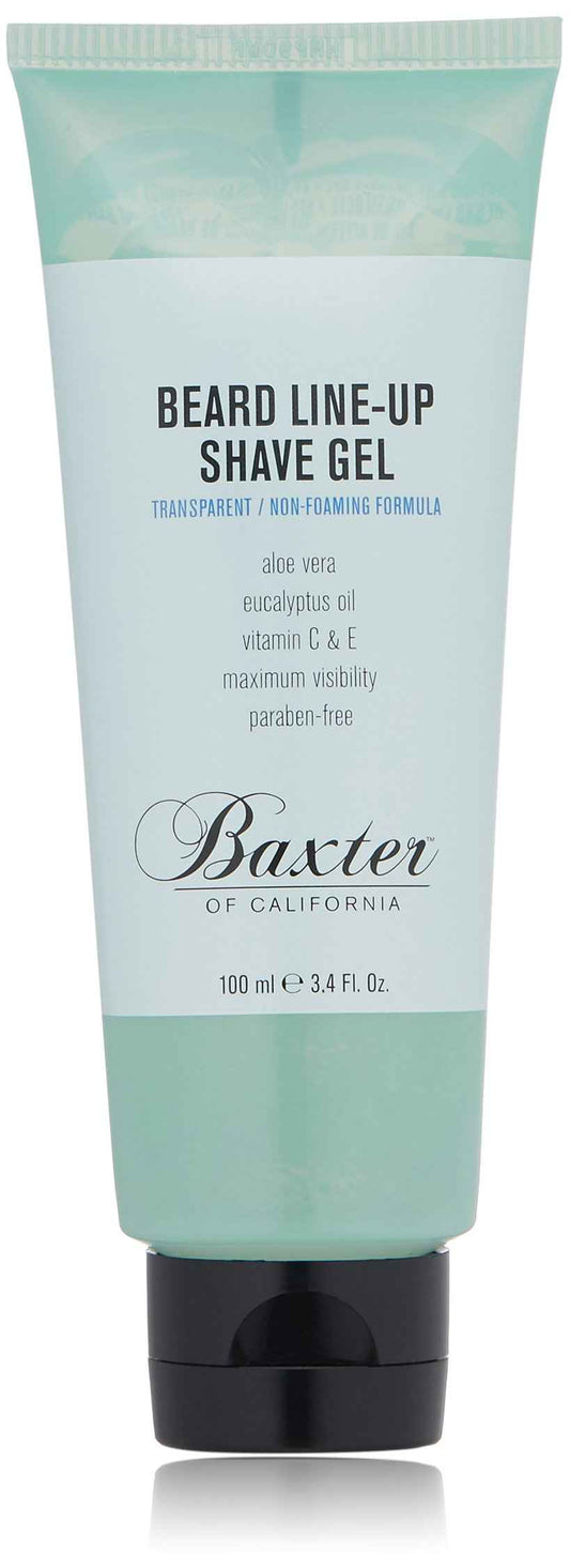 Baxter of California Beard Line-Up Shave Gel for Men |Non-Foaming | Paraben-Free | 3.4 fl. Oz.