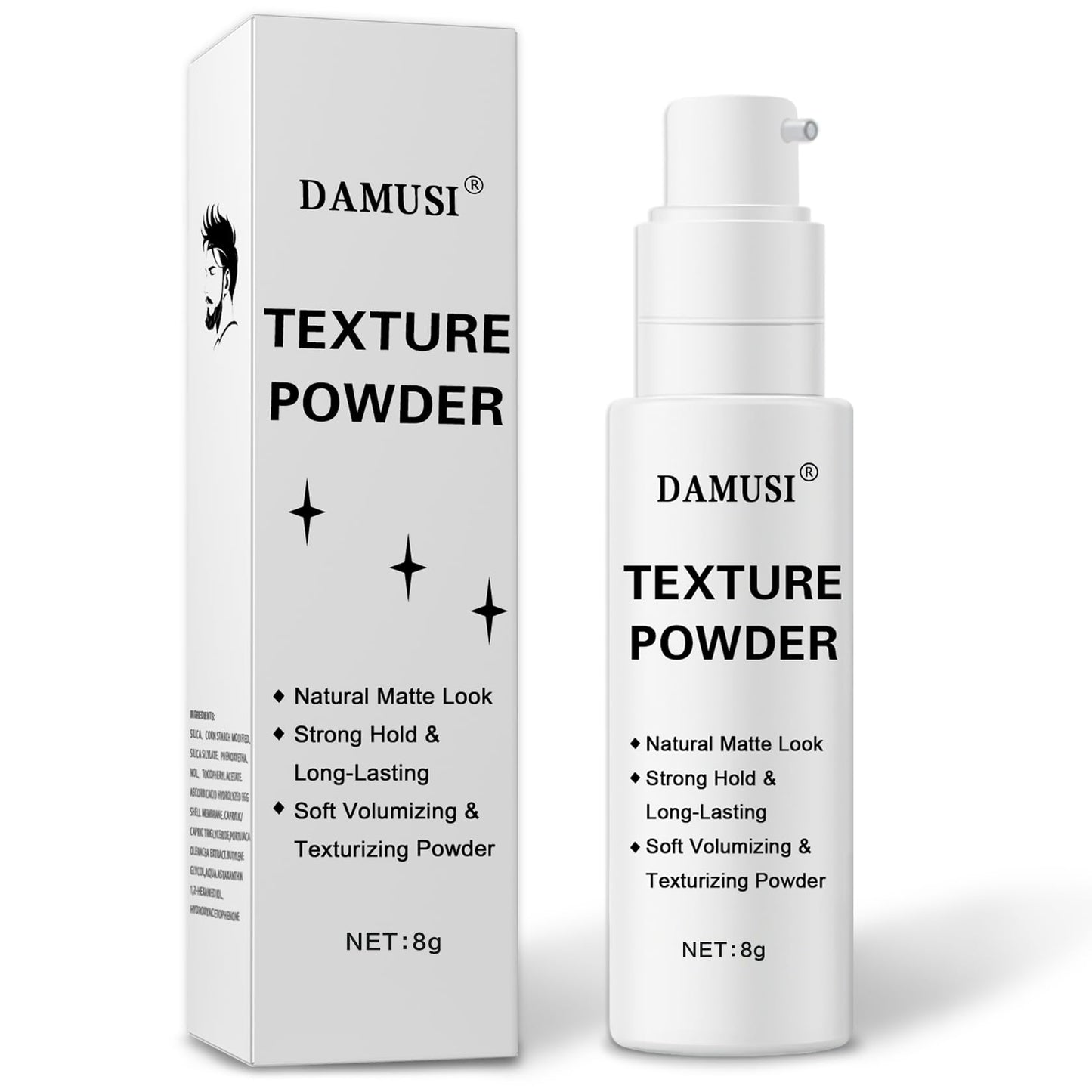DAMUSI Hair Texture Powder Spray for Men & Women, Mattifying Volume Styling